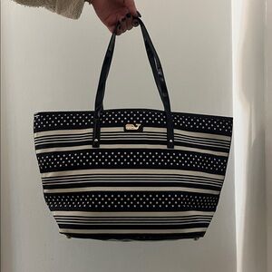 Vineyard Vines Navy and White Striped Tote Bag